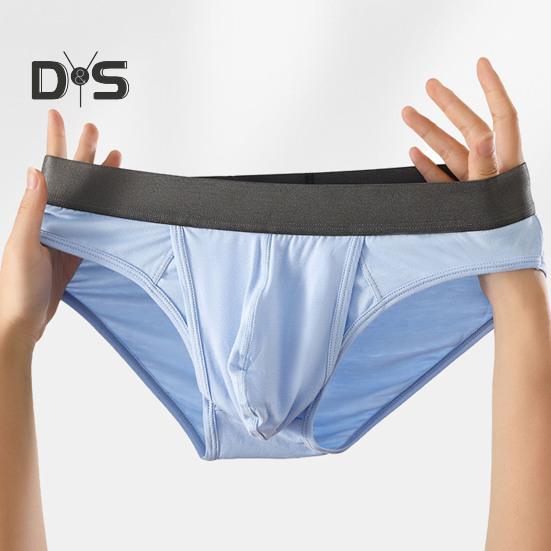 Slips pour Hommes Élastiques Taille Moyenne U-Convexe Haute Élasticité Coupe Ajustée Culottes Couleur Patchwork Sous-vêtements Usage Quotidien