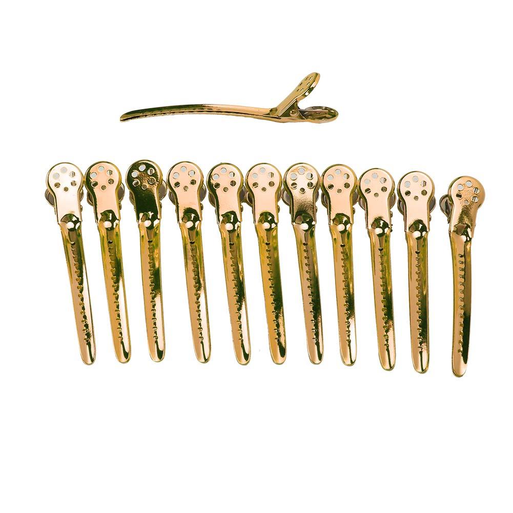 

12 шт. Зажим для утки из стали для парикмахерских причесок, шпилька для парикмахерской, золото золотой