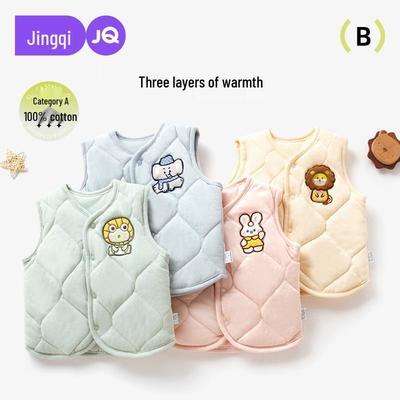 Jingqi Baby Gewatteerd Katoenen Vest voor Baby's - Mouwloos, Warm Herfst/Winter Jasje voor Pasgeborenen