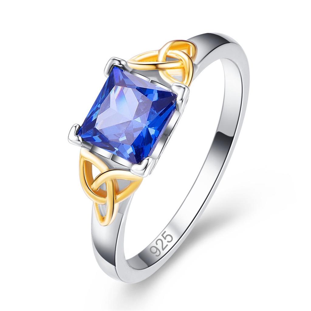 Buy Lingmei Princess Cut Women's Fashion Square Jewelry Rainbow Blue