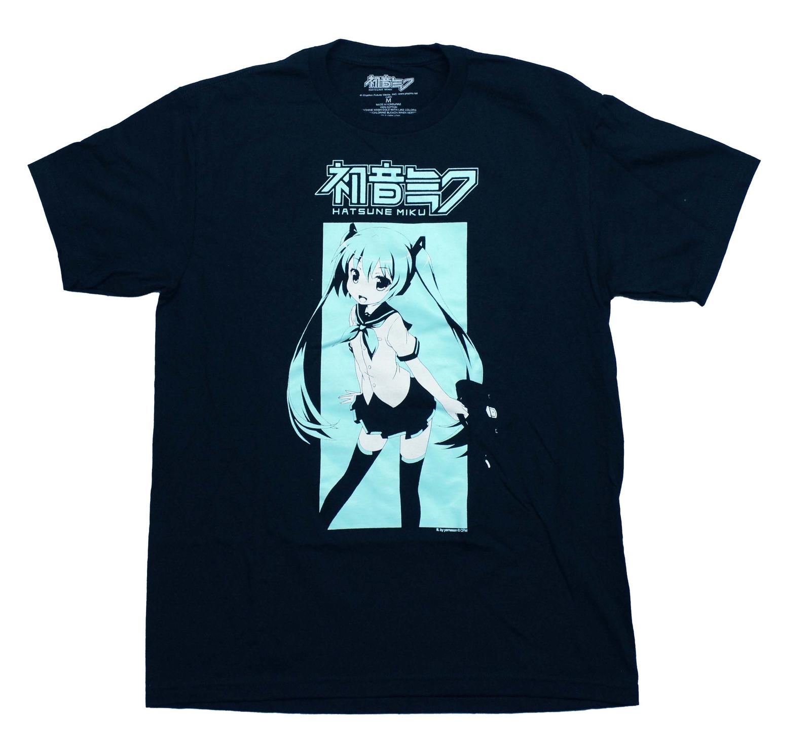 Hatsune Miku New Adult T-Shirt - Blue Box Hatsune Under Kanji S