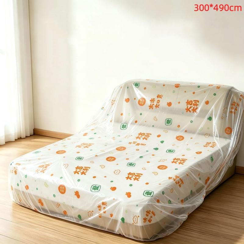 1Pcs Transparent Disposable Bed Dust Cover Waterproof Thick Plastic Furniture Protection Elastic Edges Full Wrap