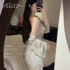 Sexy Pajamas with Chest Pads, Thin Ice Silk Lace Hollowed Out, Pure Desire Suspender Pajamas, Women's Autumn 1011 New Loungewear