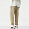 Minger | Autumn new splicing elastic waist overalls men's loose wide-leg cotton micro-cone casual pants