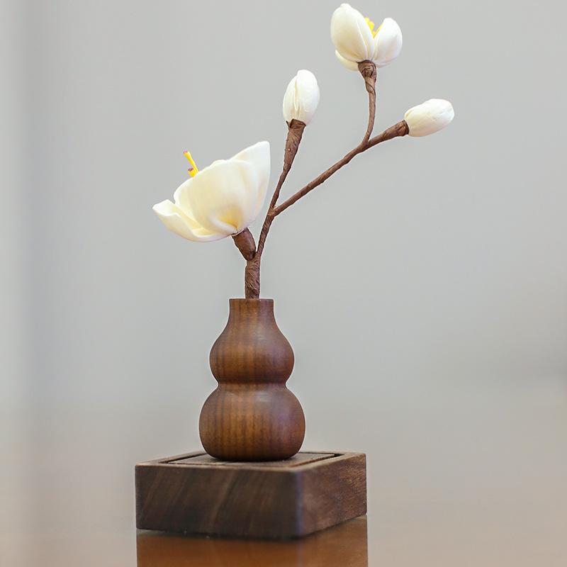 Wooden Walnut Aroma Diffuser: Essential Oil Vase for Home & Bedroom