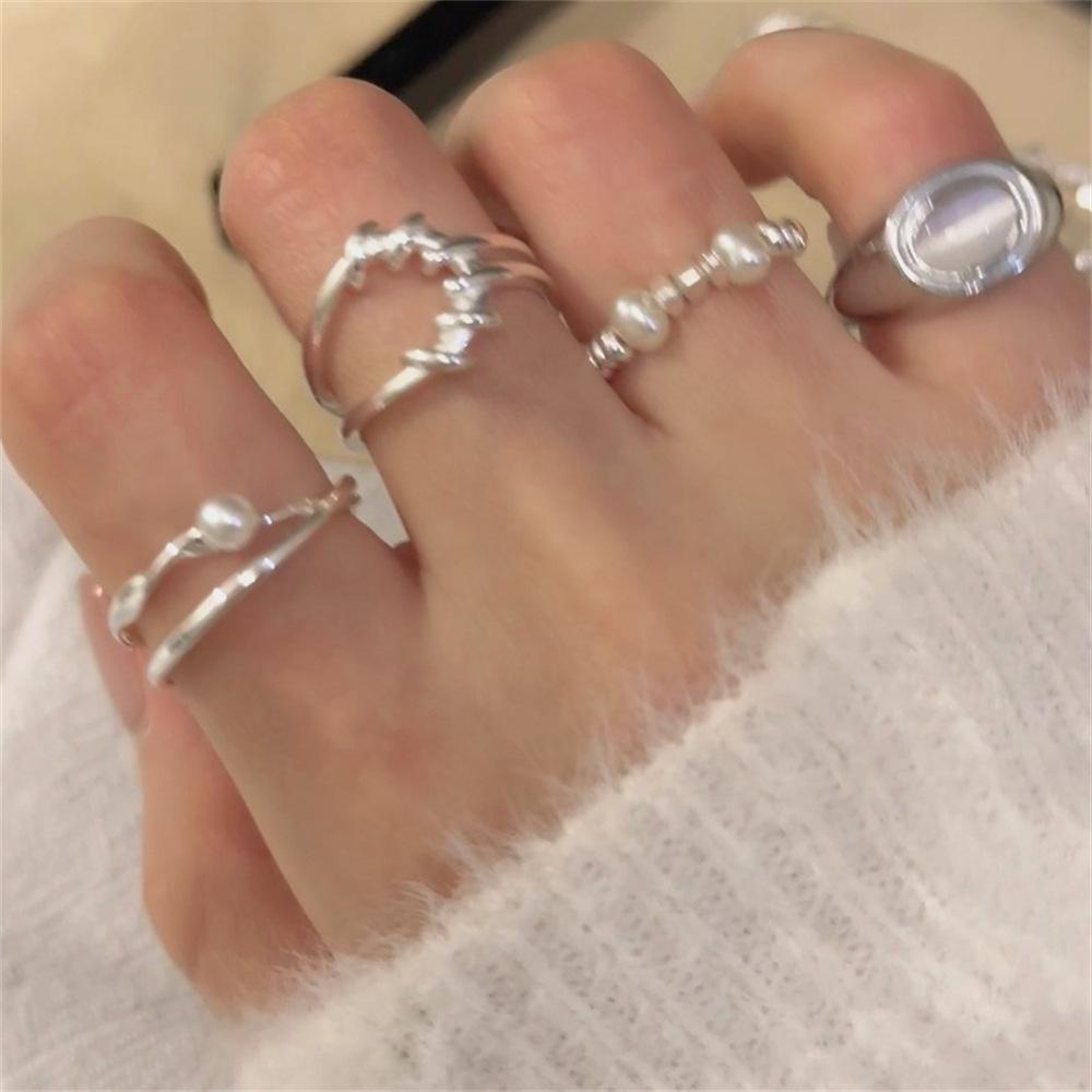 Korean plain ring ring female ins wind design opening adjustment tail ring ring ring