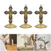 Handmade Enameled Zinc Crucifix Ornament Church Supplier Metal Crucifix with Stand Religious Decoration