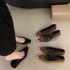 British Style Versatile Light Mouth Single Shoes Spring and Autumn Color Matching Pointed Head Thin Heel Temperament Celebrity with Skirt Ladyshoes