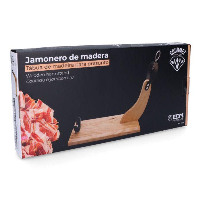 Support à jambon - Pin clair - 38x18,5x40cm - Marron