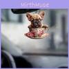Creative Cartoon Acrylic Flat Dog Tea Cup Car Hanging Ornament For Interior Decoration