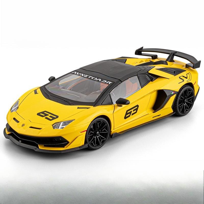 1:18 SJV63 simulation alloy classic sports car model sound and light pull back toy car ornament