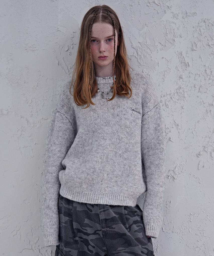 AVANDRESS Heather Brush Round Knit_4Colors