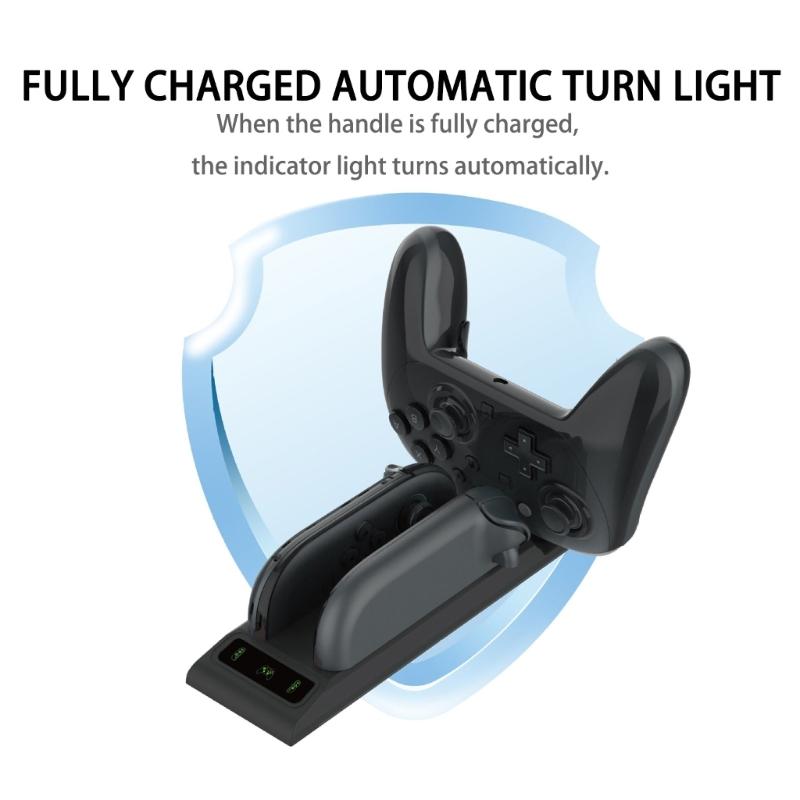 Double Controller Charging Dock with LED Indicators ABS Small Designs Power Supply Station Easy To Use for Switch2