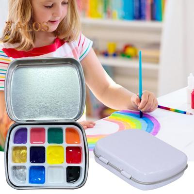 Mini-Verpackungsbox, leer, Mini-Nagellack-Box, 12 Fächer, tragbare Aquarellpalette, Reisemalerei, Skizze, Feuchtigkeitsbox, Farbkasten, Künstlerbedarf