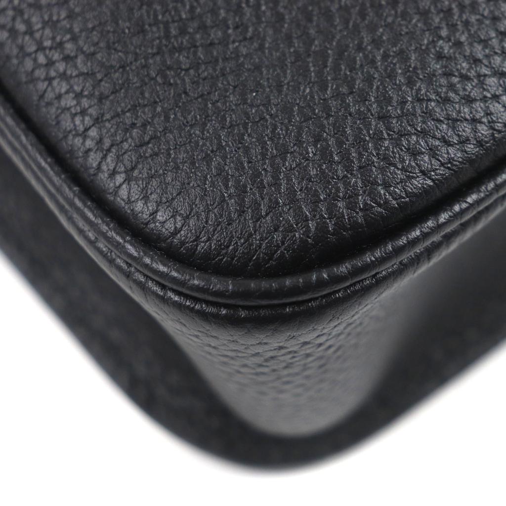 Gucci Clutch Bag Flap-type Business Case Black Leather Mens 816755 Used