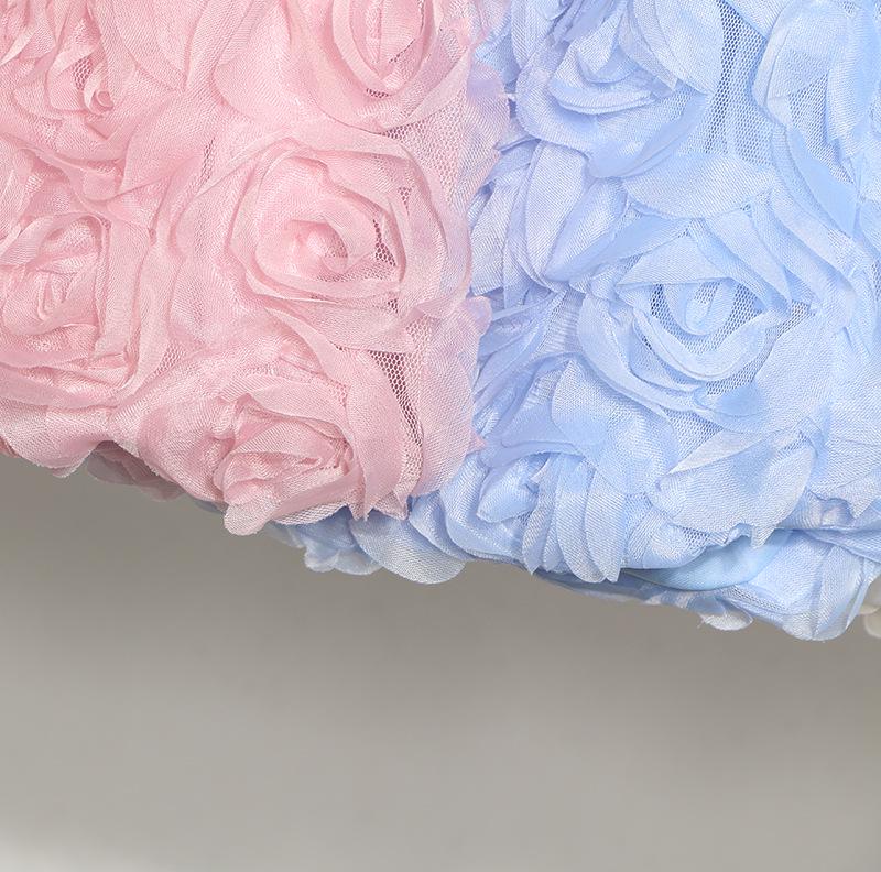 3D Rose Midi Tulle Skirt - Fluffy, Elastic High Waist, Slimming, Versatile A-line for Women
