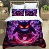 Cartoon Gengar Print Bedding Set Duvet Cover Comforter Bed Youth Kids Girl Boys Luxury Birthday Gift