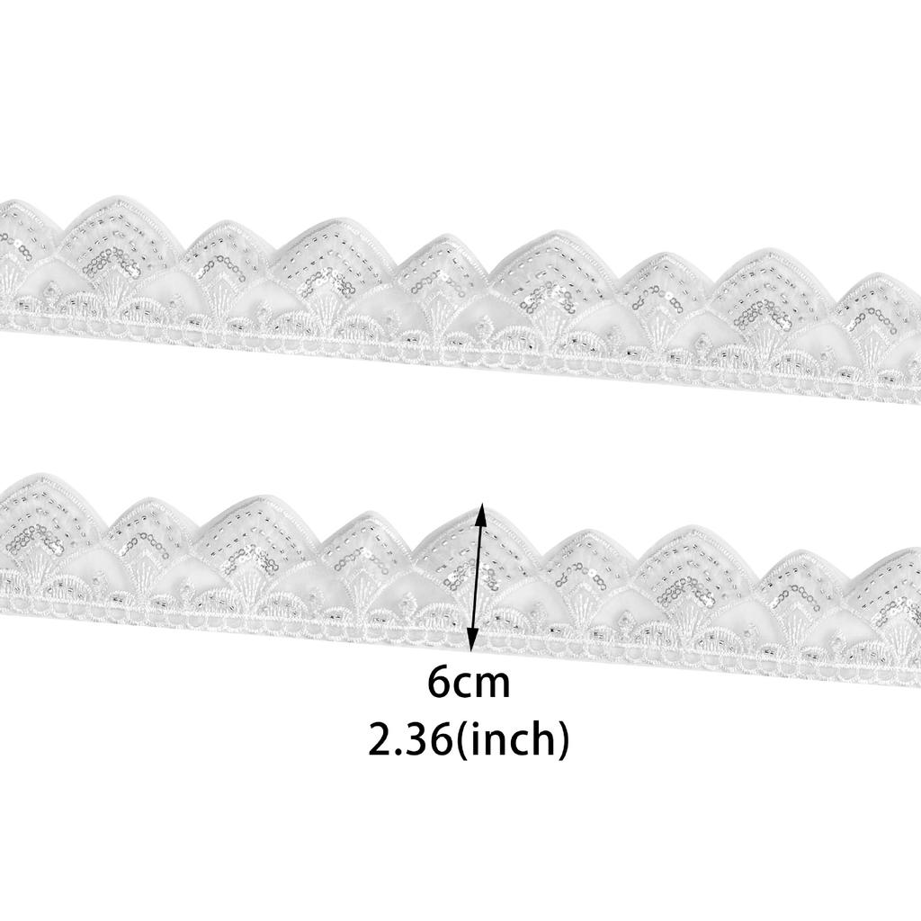 Multi-Colored Beaded Sequined Lace Wavy Embroidered Lace Mesh Dyed Skirt Cuffs Barcode Decoration