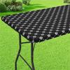 Homaxy Rectangle Vinyl Table Cloth Elastic Fitted Tablecloth With Flannel Backing Waterproof Plastic Table Cover Camp Tablecloth