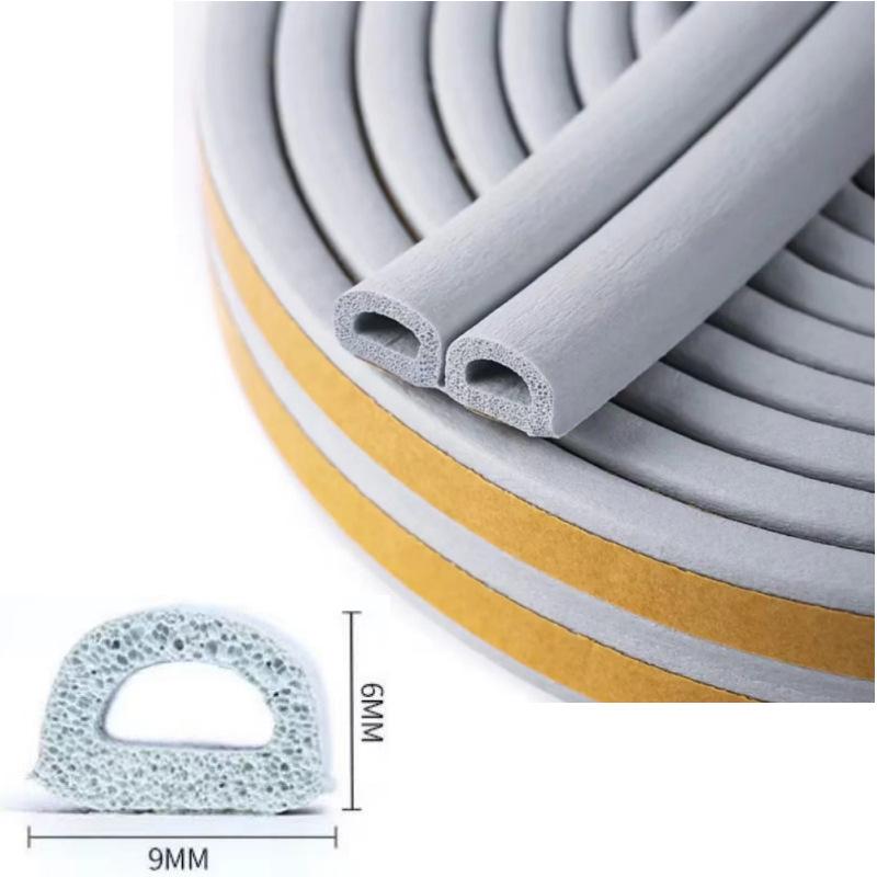 D-Type Self-Adhesive EPDM Rubber Door & Window Insulating Seal: Windproof, Soundproof, Heat Insulation & Anti-Collision Strip.