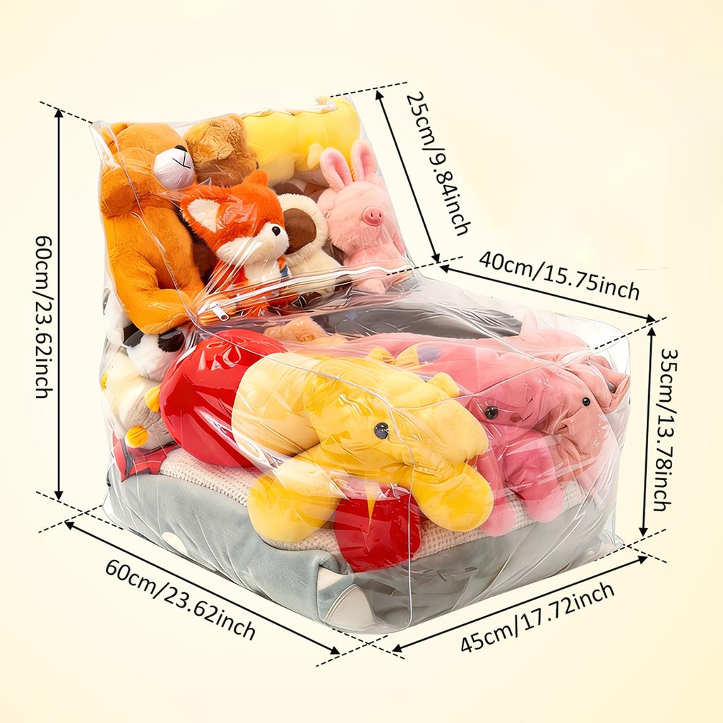 Plush Toy Stuffed Bean Bag Clear Sofas Chair Cover Large Zipper Lazy Seat Storage Child Adult Tatami No Filler Included