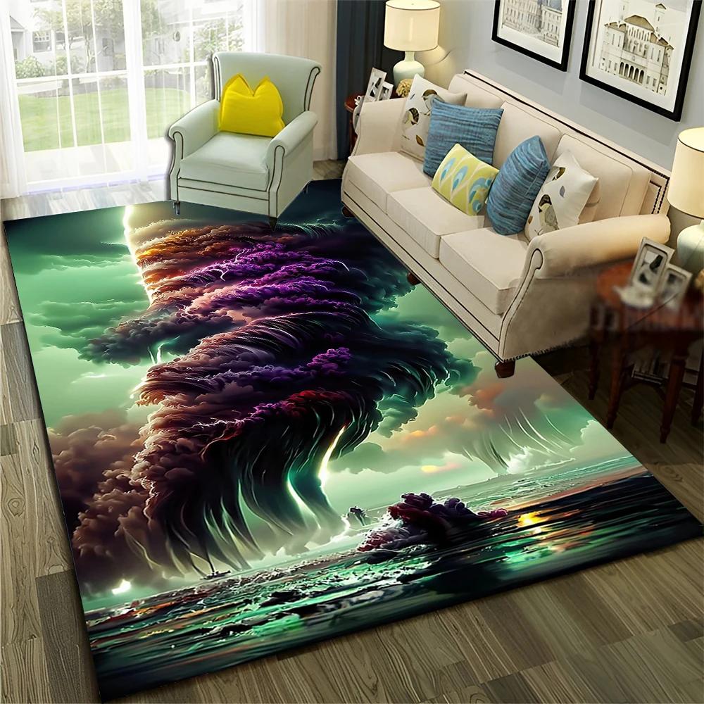 Dream Natural Tornado Cloud Twister Carpet Rug for Home Living Room Bedroom Sofa Doormat Decor,kids Area Rug Non-slip Floor Mat