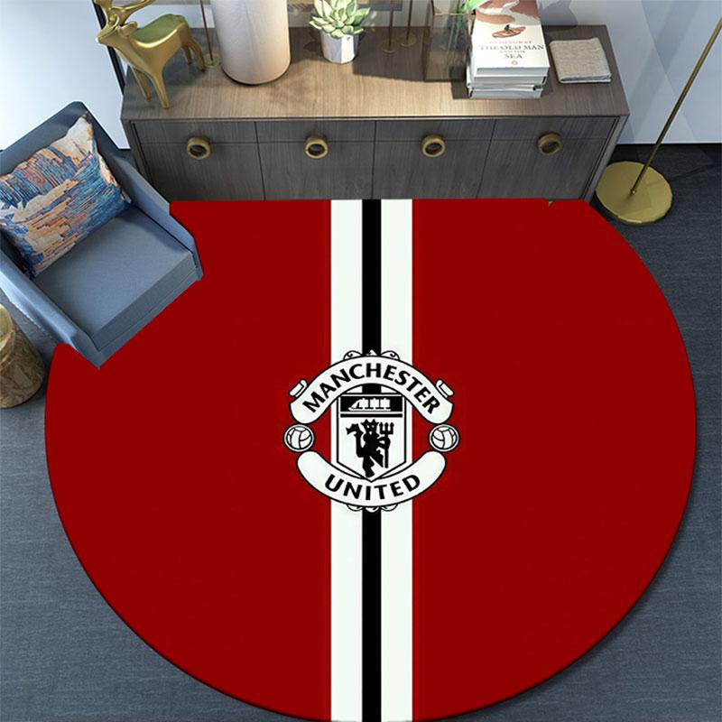 Manchester United2,Round Area Rug,Carpet Rug for Living Room Bedroom Sofa Playroom Decor,Non-slip Floor Mat