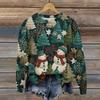 Women's Fashion Christmas Printed Long Sleeve Loose Round Neck Sweatshirt Top