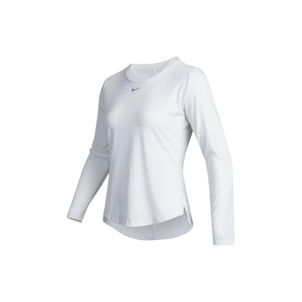 Nike Pure Color Training Breathable Long-Sleeve T-Shirt Women Tops White DD0621-100