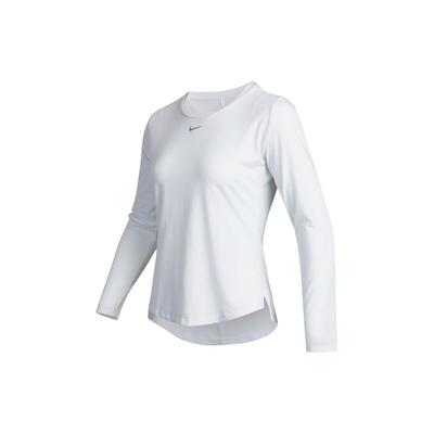 Camiseta de Treino Respirável de Manga Longa Cor Pura Feminina Tops Branco DD0621-100