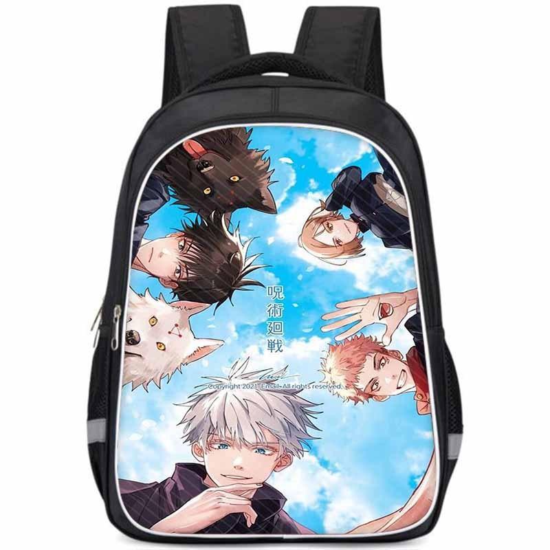 Spacious Jujutsu Kaisen Backpack For Kids With Lightweight Oxford Fabric