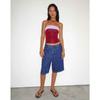 Women's Loose Non Stretch Vintage Denim Midi Pants 7 Pants