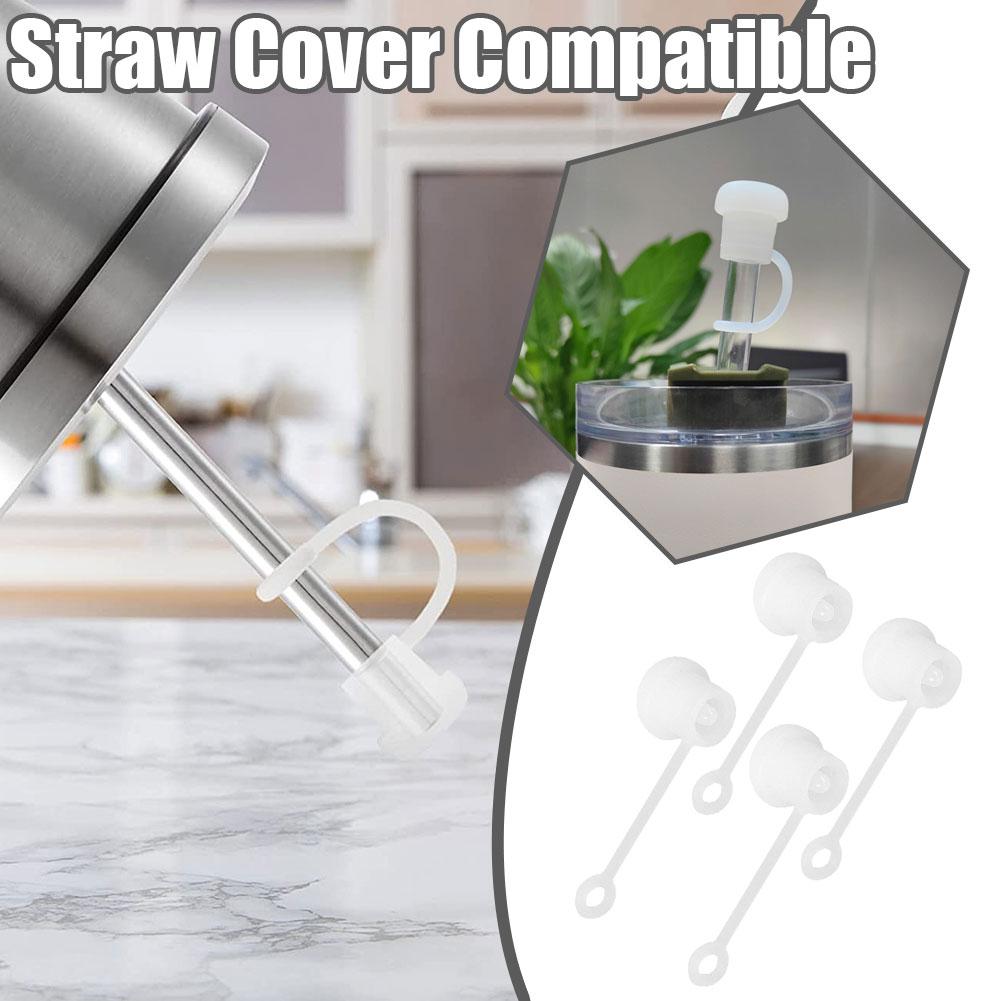 

4Pcs Straw Cover Compatible For Stanley Cups Reusable Straw Silicone Straw Drinking Cap Cap Foo N8K0 pink-4pcs