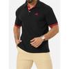 Herren Polohemden Kurzarm - Hemden für Herren Regular-Fit, Lässige Sportliche Hemden mit Kragen Schwarz