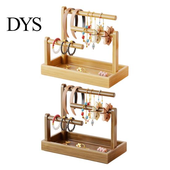 Desktop Storage Rack Wooden Headband Holder Stand, Hair Accessories Organizer Tray for Hairbands, Scrunchies, Wood Ties, Bows & Clips, Jewelry Display