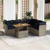 VidaXL Garden Lounge Set with Cushions 7 Pcs Grey Wicker, Outdoor Sofa Set, Corner Sofa Set 3326938