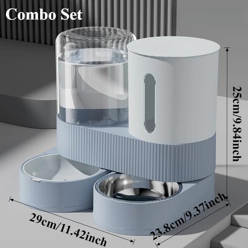 1PC Large Capacity Three In One Plastic Food and Water Bowls for Pet Dogs Cats Cat Puppy Feeding Dispenser Durable Para Perros