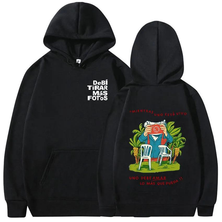 Rapper Bad Bunny Tour 2025 Grafik-Hoodie Debi Tirar Mas Fotos DTMF Herren Damen Hip Hop Oversized Sweatshirt Mode