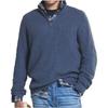 Men's Casual Loose Solid Color Semi-zipper Stand-up Collar Sweater, Men's Warm Long-sleeved Pullover Knitted Sweater