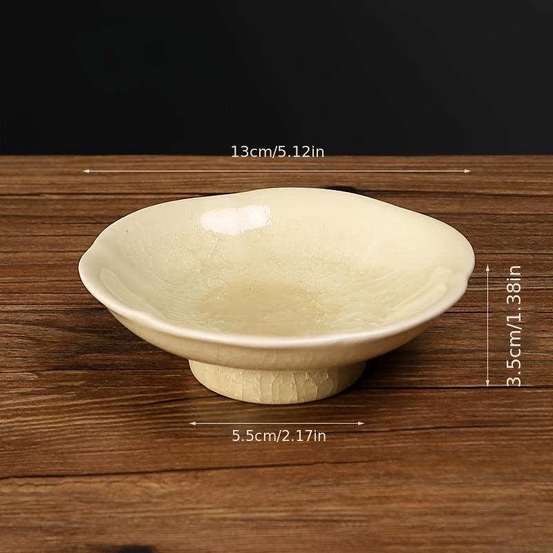 1 Stück chinesischer sechsteiliger Teeteller aus Keramik, Borneol-Früchtekuchen-Nussteller, hohes Tablett, Keramikteller