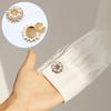 1PC Floral Design Elegant Button Decoration Fashion Cufflinks Pearl Button Cover Shiny Jewelry Rhinestone 30x17mm