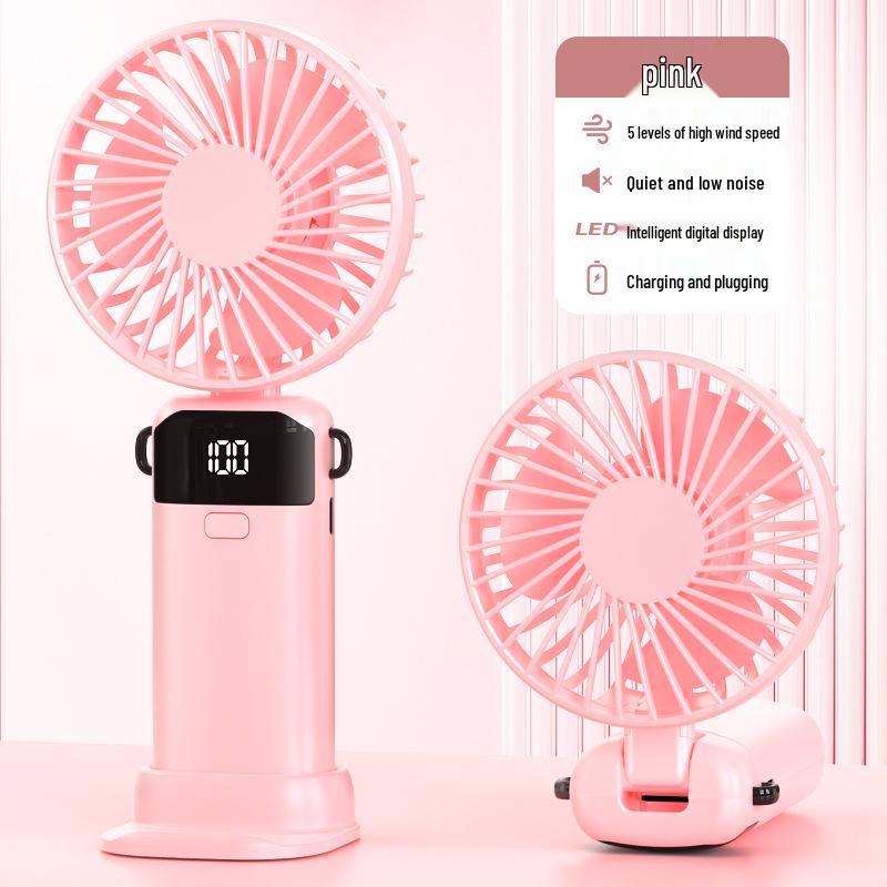 Portable Folding Neck Fan with Ice Compress for Outdoor Cooling
