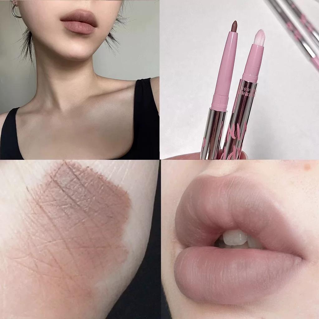 Double-Headed Lip Liner Hook Line Lip Nude Color Nature Lipstick Pen Waterproof Long Lasting and Does Not Fade Genuine Goods Official Flagship Store