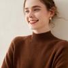 Women's 2024 Winter Cashmere Pullover: Thickened, Skin-Friendly, Half-High Collar, Raglan Sleeves, Loose Fit Sweater.