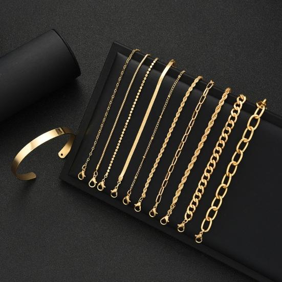 Yousheng 11Pcs Vintage Paperclip Chain Bracelet for Women, Twist Link Bangle, Layered Boho Jewelry for Teen Girls, Trendy Gift