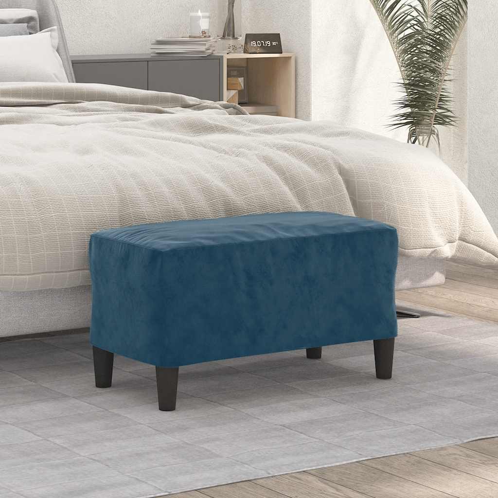 Blue Velvet Bench 70 X 35 X 41 Cm