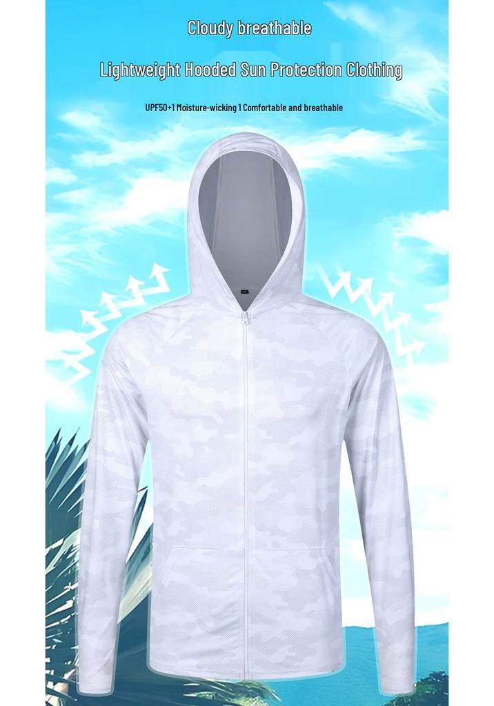 Men's Lightweight Camouflage Ice Silk Sun Protection Suit for Outdoor Fishing - Breathable & Anti-Mosquito