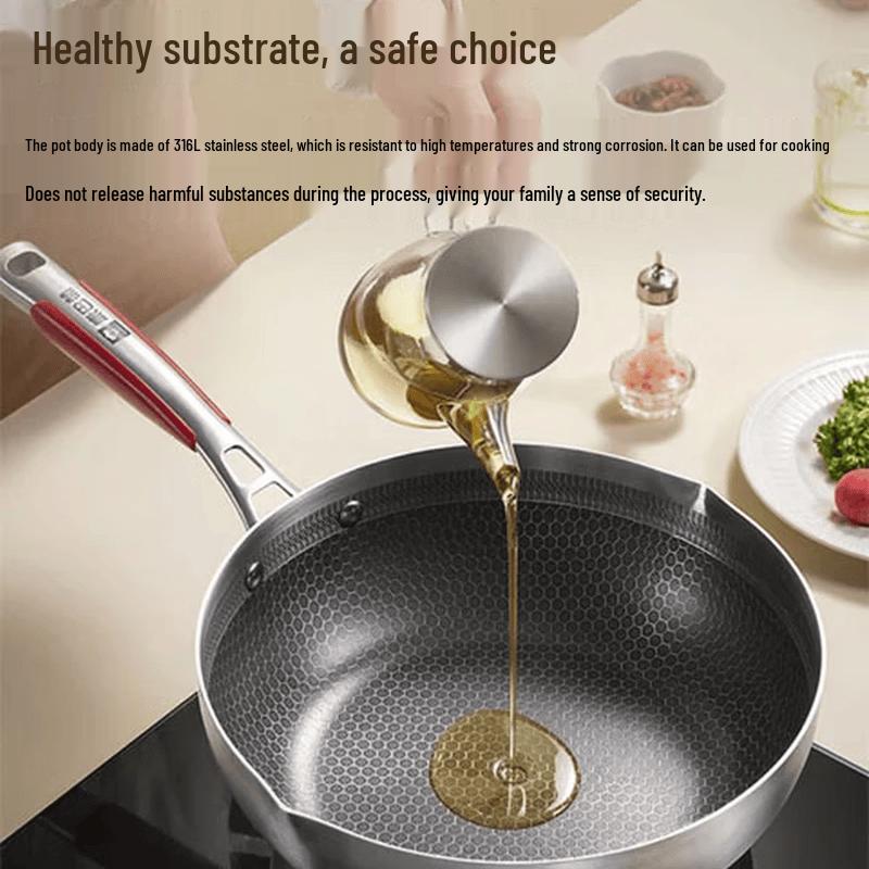 Kangbahe 5th Gen 316L Stainless Steel Non-stick Frying Wok