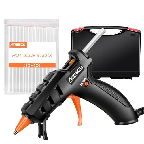 Anesty GG-02 Glue Gun, 90-Second Heat-Up Time, 50W, Stable High-Temperature Cutting, No Drip, Handy On/Off Control, Powerful Hobby Glue Gun, Compact,