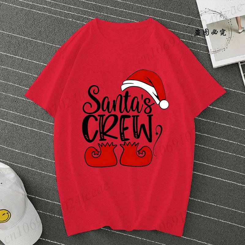 Santas Crew Shirt for Women Unisex Christmas Tshirts Santa Crew Family Outfit Christmas Tee Shirts Family Party Tshirts Tops S